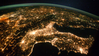 Central and Eastern Europe at Night (NASA, International Space Station, 10/02/11)