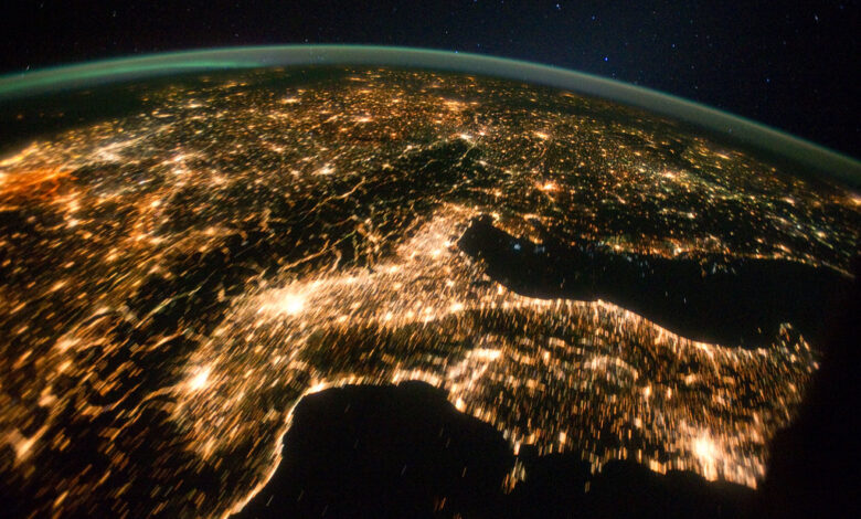 Central and Eastern Europe at Night (NASA, International Space Station, 10/02/11)