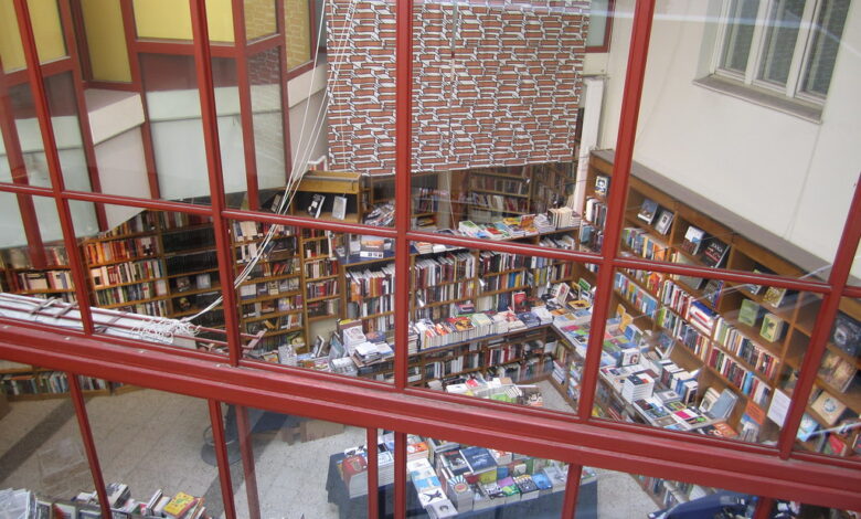 Bookstore shelves