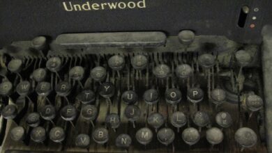 Vintage typewriter manuscript literary auction