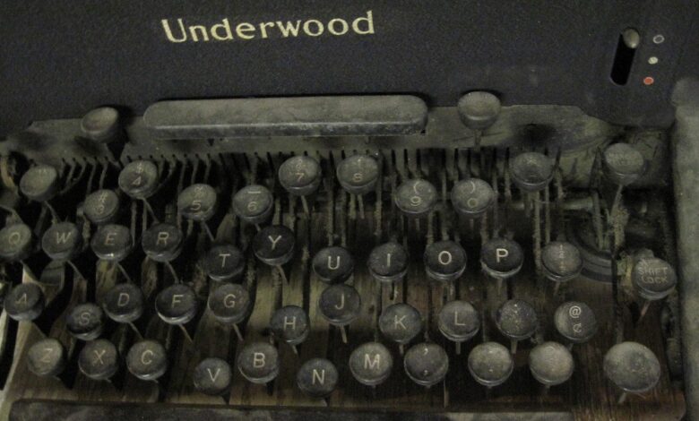 Vintage typewriter manuscript literary auction