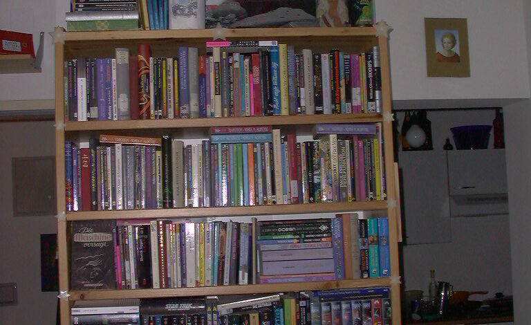 Science fiction and fantasy bookshelf